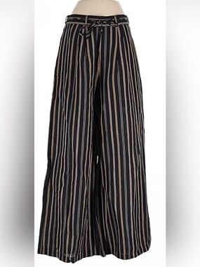 Anthropologie Ollari Striped Linen Blend Wide Leg Trousers NWOT size small